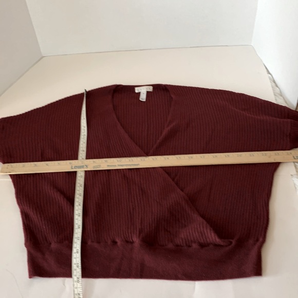 Leith faux wrap sweater, maroon/burgundy color, M - Picture 4 of 5